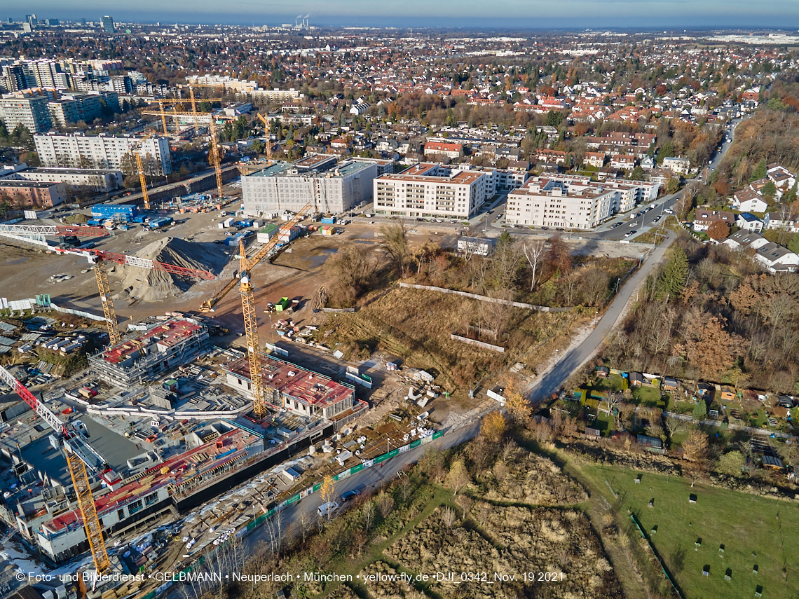 19.11.2021 - Luftbilder von der Baustelle Alexisquartier und Pandion Verde in Neuperlach 19.11.2021 - Luftbilder von der Baustelle Alexisquartier und Pandion Verde in Neuperlach